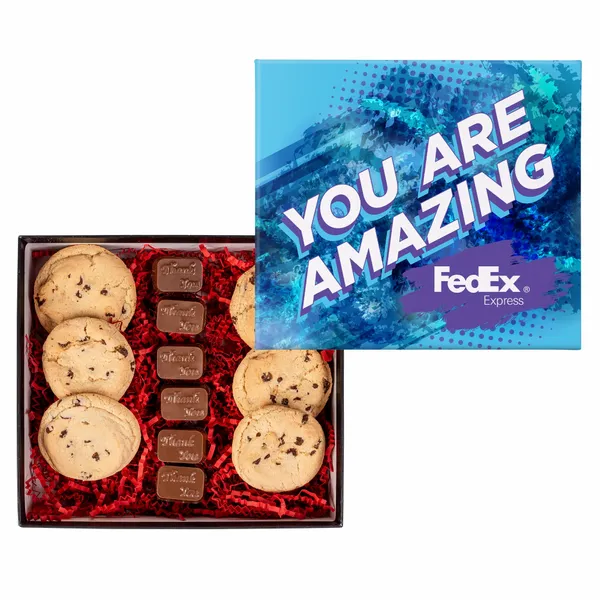 Chocolate Chip Cookies and Molded Chocolates in Gift Box - Custom Aprons Now