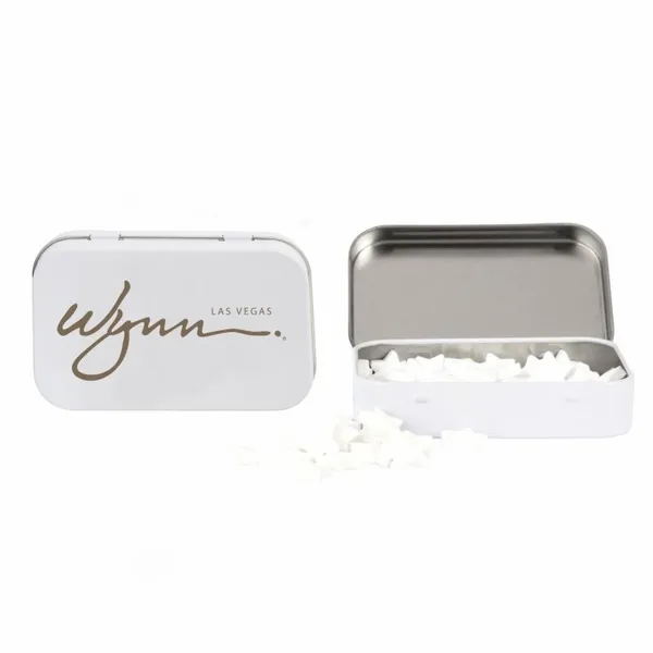 Rectangular Tin with Star Shaped Mints - Custom Aprons Now
