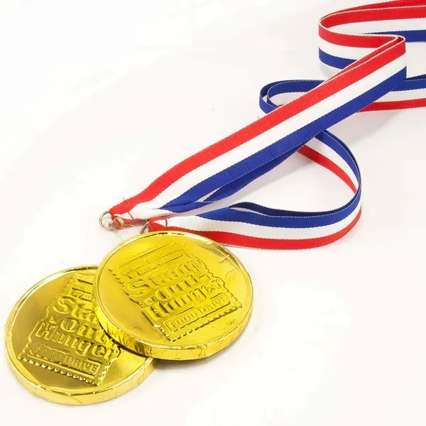 Wrapped Chocolate Medallion with Ribbon - Custom Aprons Now