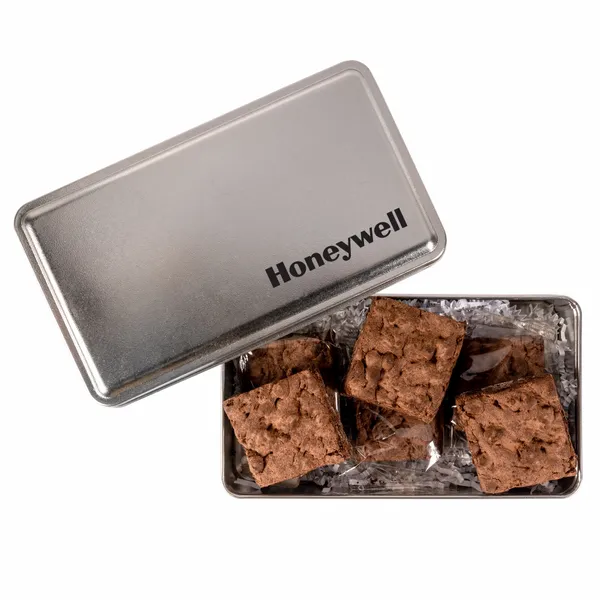 Fresh Beginnings 6 Fudge Brownies in Tin - Custom Aprons Now