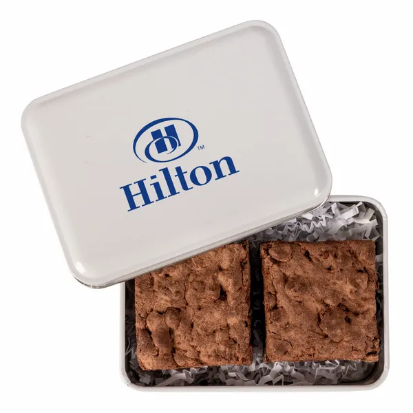 Fresh Beginnings 2 Fudge Brownies in Tin - Custom Aprons Now