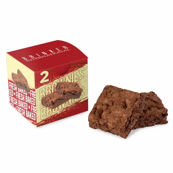 Fresh Beginnings 2 Fudge Brownies in Cube - Custom Aprons Now