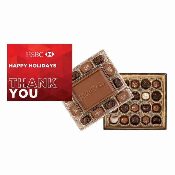 Custom Chocolate Gift Box with Gourmet Truffles and Full Color Lid - Custom Aprons Now
