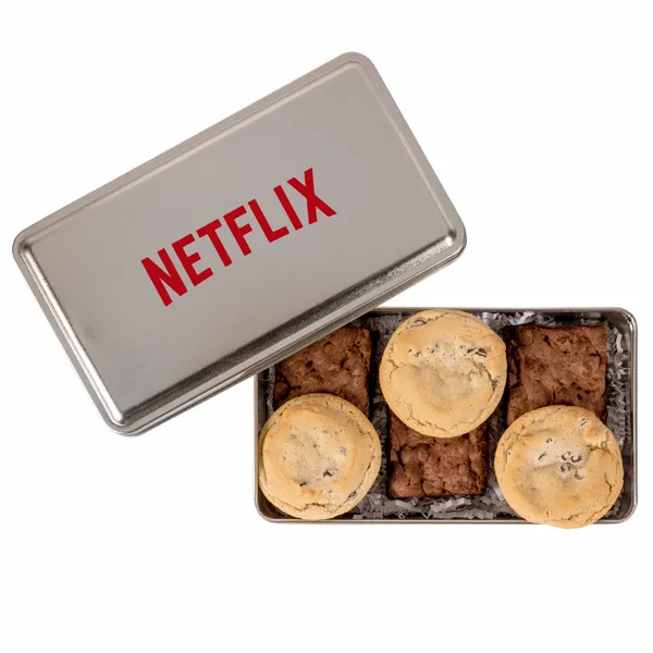 Fresh Beginnings Fudge Brownies & Chocolate Chip Cookies in Tin - Custom Aprons Now