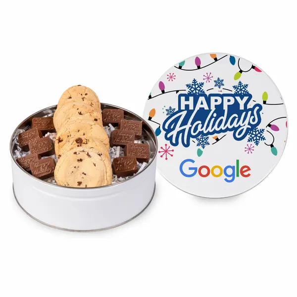 Molded Chocolate and Chocolate Chip Cookie Tin I - Custom Aprons Now