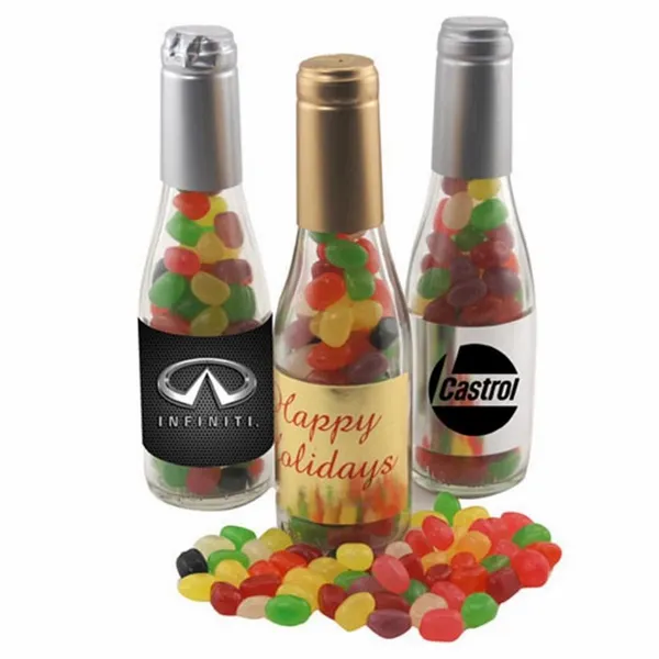 Champagne Bottle w/ Teenee Beanee Jelly Beans 8" - Custom Aprons Now