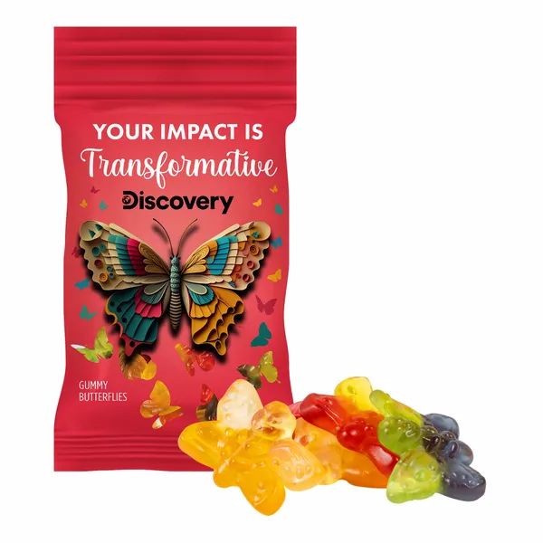 Clever Candy 1oz. Full Color DigiBag™ with Gummy Butterflies - Table Covers Now
