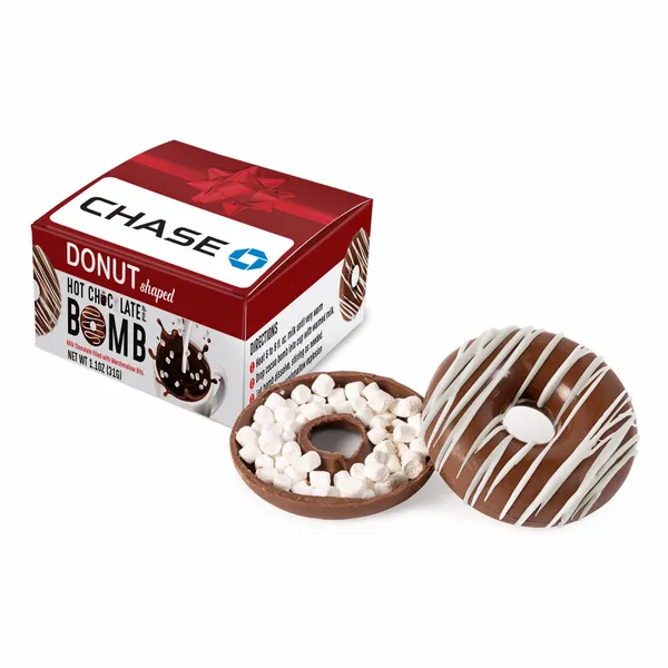 Donut-Shaped Hot Chocolate Bomb with Drizzle - Table Covers Now