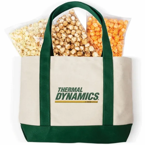 Snack On The Beach Embroidered Canvas Boat Tote Gift Set - Custom Aprons Now