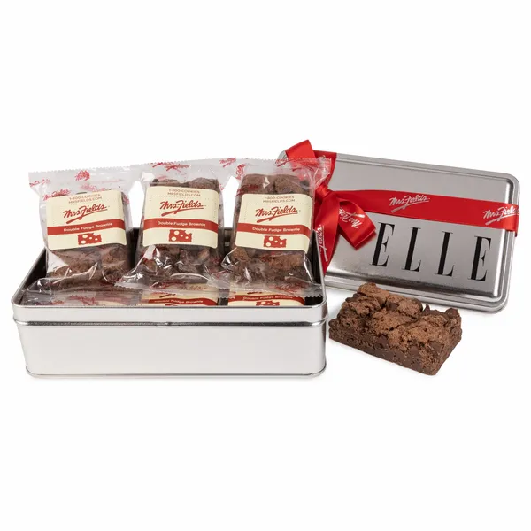 Mrs. Fields® Double Chocolate Fudge Brownie Tin- 6 pack - Custom Aprons Now