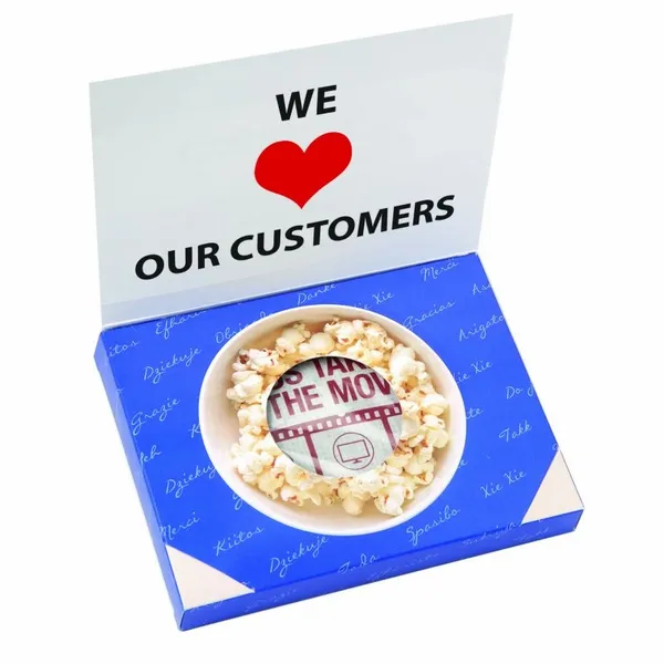 Greeting Card Box with Microwave Popcorn - Custom Aprons Now