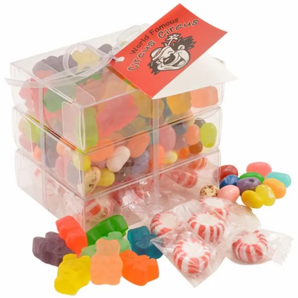 3 Way Candy Stack Acetate Tower - TRB901 - Custom Aprons Now