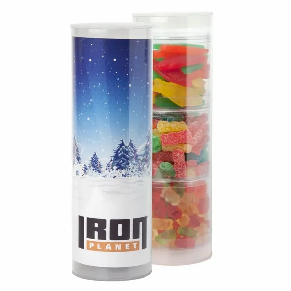 Clever Candy 3 Piece Gift Tube with Gummy Candy - Custom Aprons Now