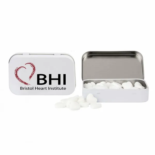 Rectangular Tin with Heart Shaped Mints - Custom Aprons Now