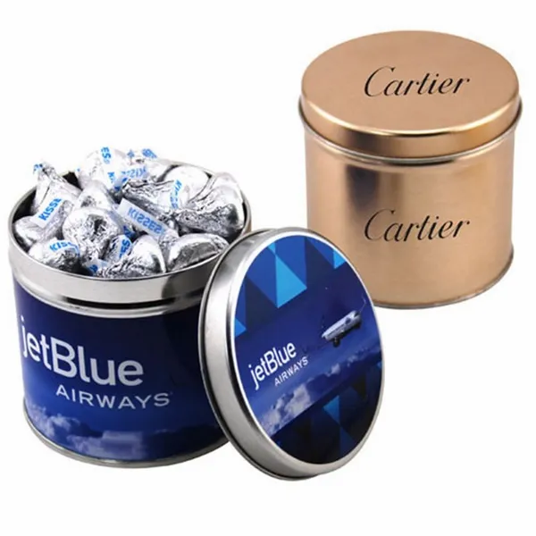 Round Tin with Hershey Kisses - Custom Aprons Now