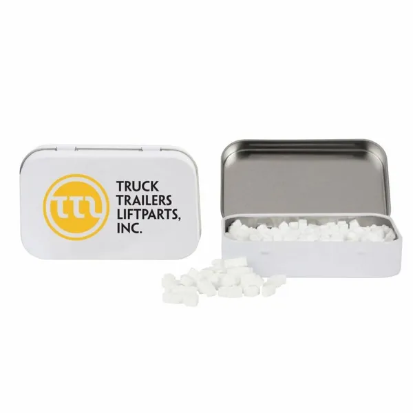Rectangular Tin with Truck Shaped Mints - Custom Aprons Now