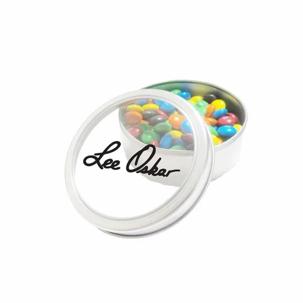 M&M'S® in Large Top View Tin - Custom Aprons Now