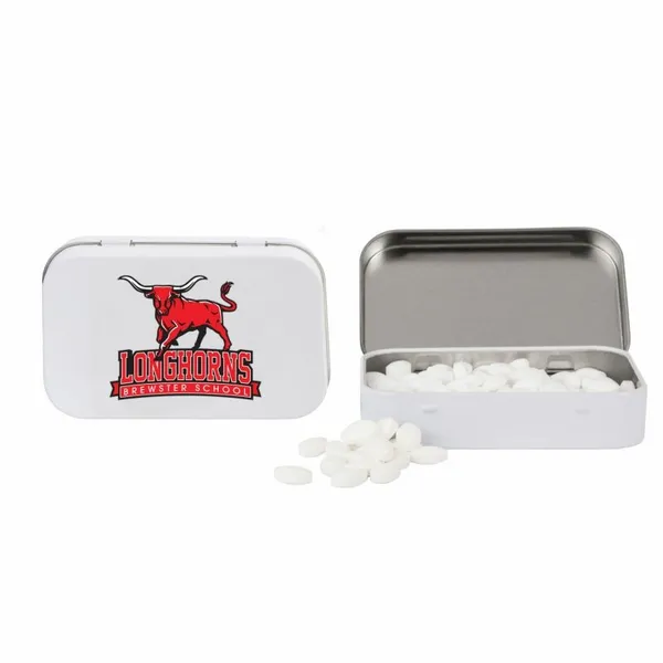 Rectangular Tin with Football Shaped Mints - Table Covers Now