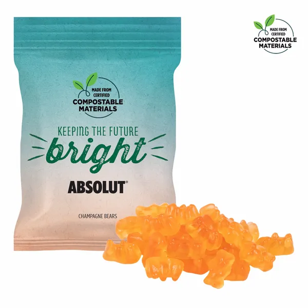 2oz ECO-Digibag, Compostable & Full Color, Champagne Bears - Custom Aprons Now