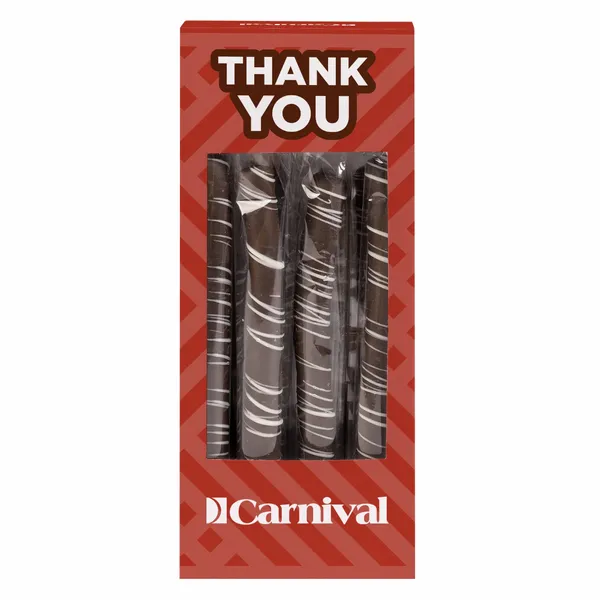 Pretzel Rods - Dark Chocolate With White Drizzle - Table Covers Now