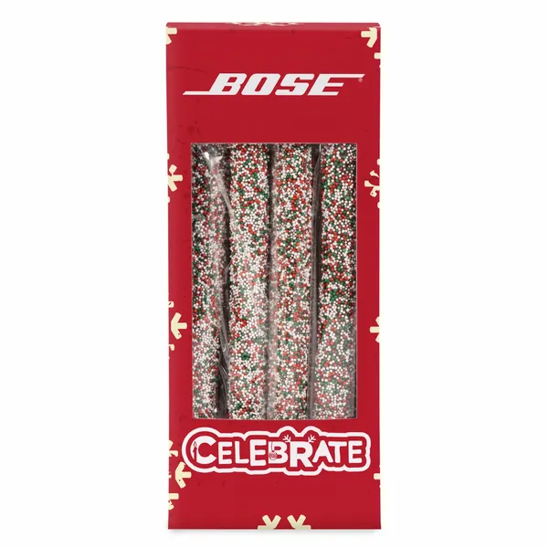 Holiday Chocolate Dipped Non Pareil Pretzel Rods - Table Covers Now