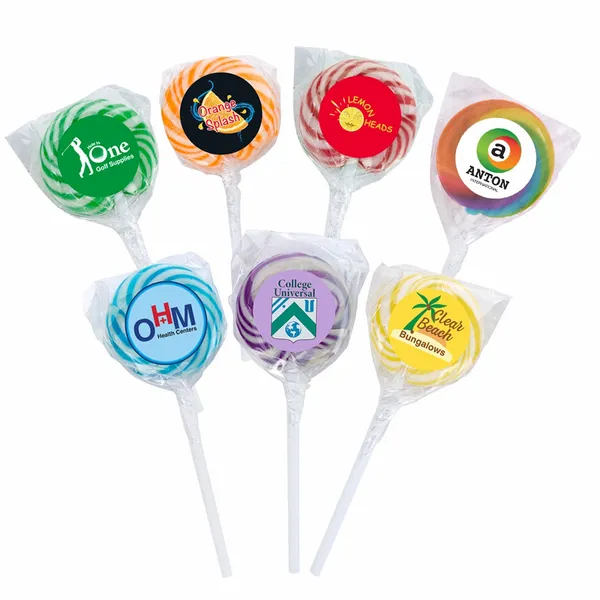 Swirl Lollipop with Round Label - Table Covers Now