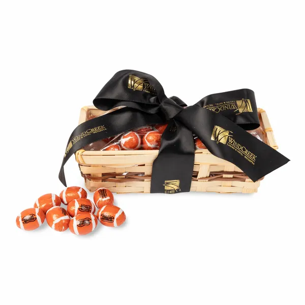 Gift Basket with Chocolate Footballs - Table Covers Now