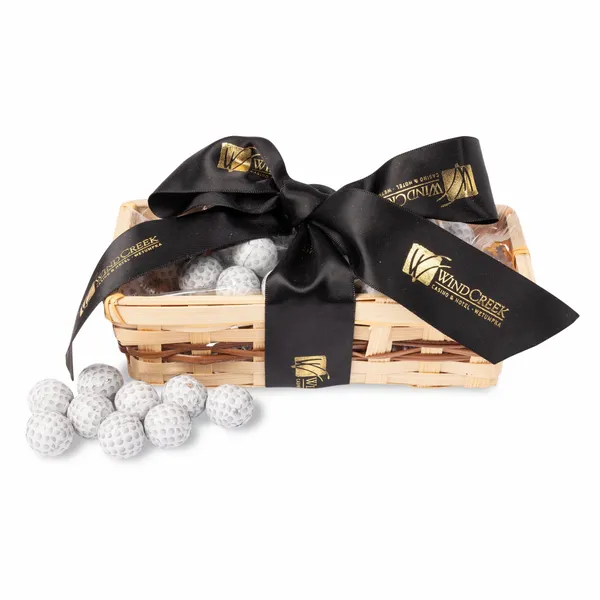 Gift Basket with Chocolate Golf Balls - Custom Aprons Now
