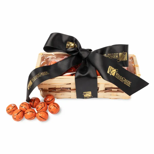 Gift Basket with Chocolate Basketballs - Table Covers Now
