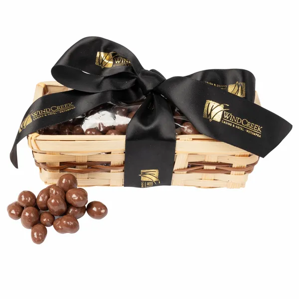 Gift Basket with Choc Covered Peanuts - Table Covers Now