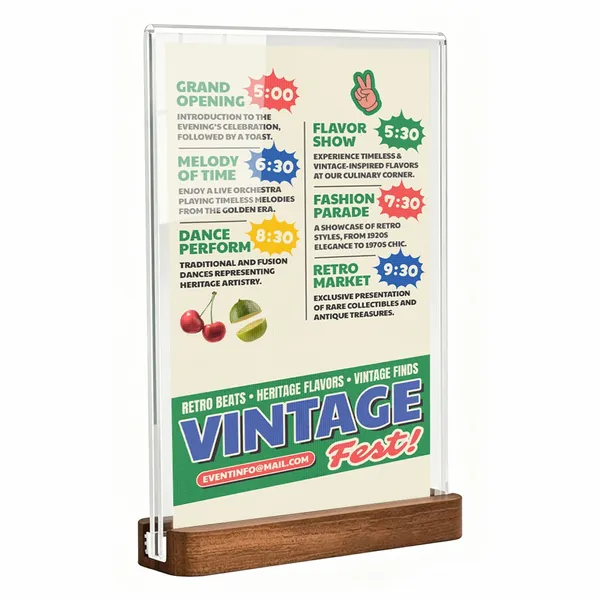 Sapele Wood Desktop Display - Custom Aprons Now