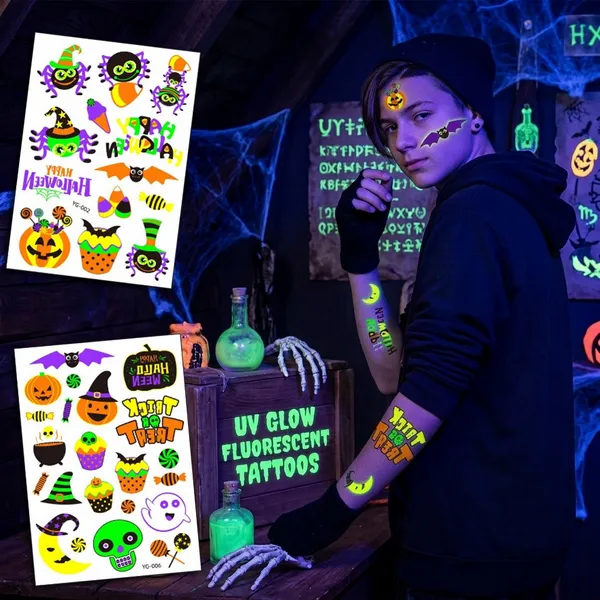 UV Glow Fluorescent Tattoos - Custom Aprons Now