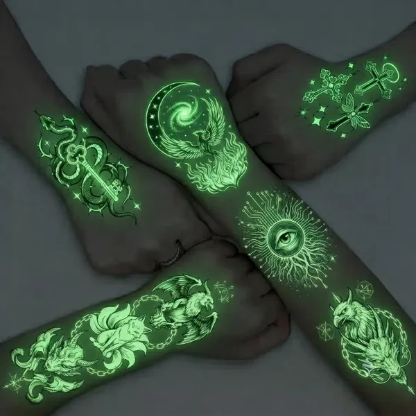 Glow Tattoos with Colorful Imprint - Custom Aprons Now