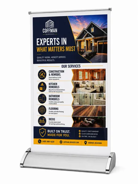 Table Roll Up Banner Stand - Custom Aprons Now