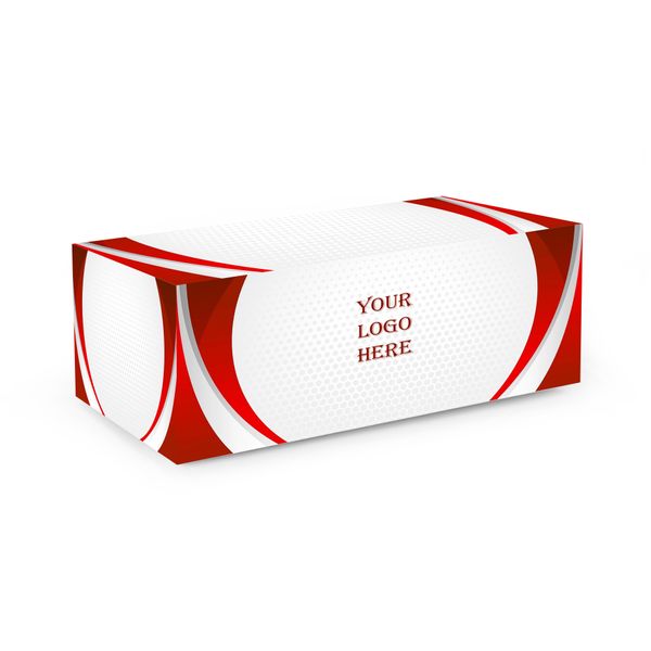 Red and White Bordered Fitted Table Cover - Table Covers Now