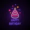 Happy Birthday with Cake Neon Sign - Custom Aprons Now
