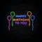 Happy Birthday To You with Balloons Neon Sign - Custom Aprons Now