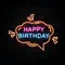 Happy Birthday in Bubble Thought Neon Sign - Custom Aprons Now