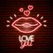 Lips with Love You Neon Sign - Custom Aprons Now