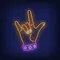 Rock Gesture Neon Sign - Custom Aprons Now