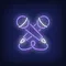 Crossed Microphone Neon Sign - Custom Aprons Now