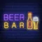 Beer & Bar with Bottle & Glass Neon - Custom Aprons Now