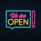 We Are Open Neon Sign - Custom Aprons Now