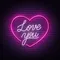 Pink Love You Neon Sign - Custom Aprons Now