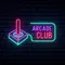 Retro Joystick Arcade Club Neon Sign - Custom Aprons Now