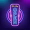We are Open Vertical Neon Sign - Custom Aprons Now
