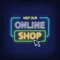 Online Shop Neon Sign - Custom Aprons Now