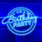 Birthday Party Blue Neon Sign - Custom Aprons Now