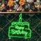 Happy Birthday Text in Big Cake Neon Sign - Table Covers Now