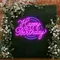 Happy Birthday Purplish Neon Sign - Custom Aprons Now